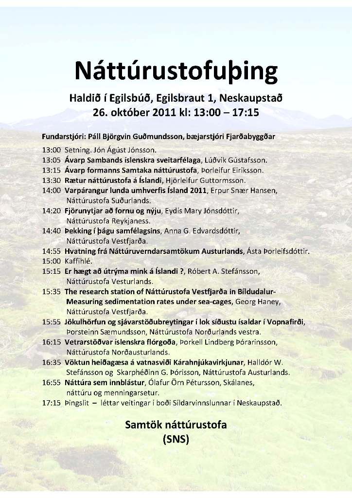 Náttúrustofuþing í Neskaupstað